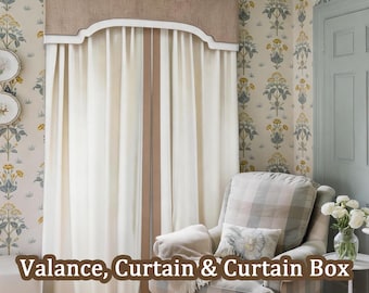 Cortinas a medida, cenefas, cortinas de café, revestimientos para ventanas, cortinas hechas a mano para sala de estar.