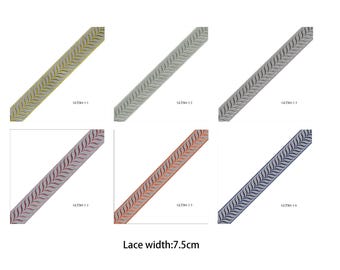 Elegant embroidered curtain lace, width 7-10cm, diverse styles and colors