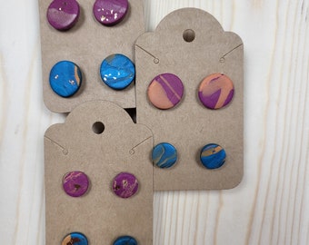 Marbled earrings // polymer clay earrings // handmade // jewelry // Fall//  Season
