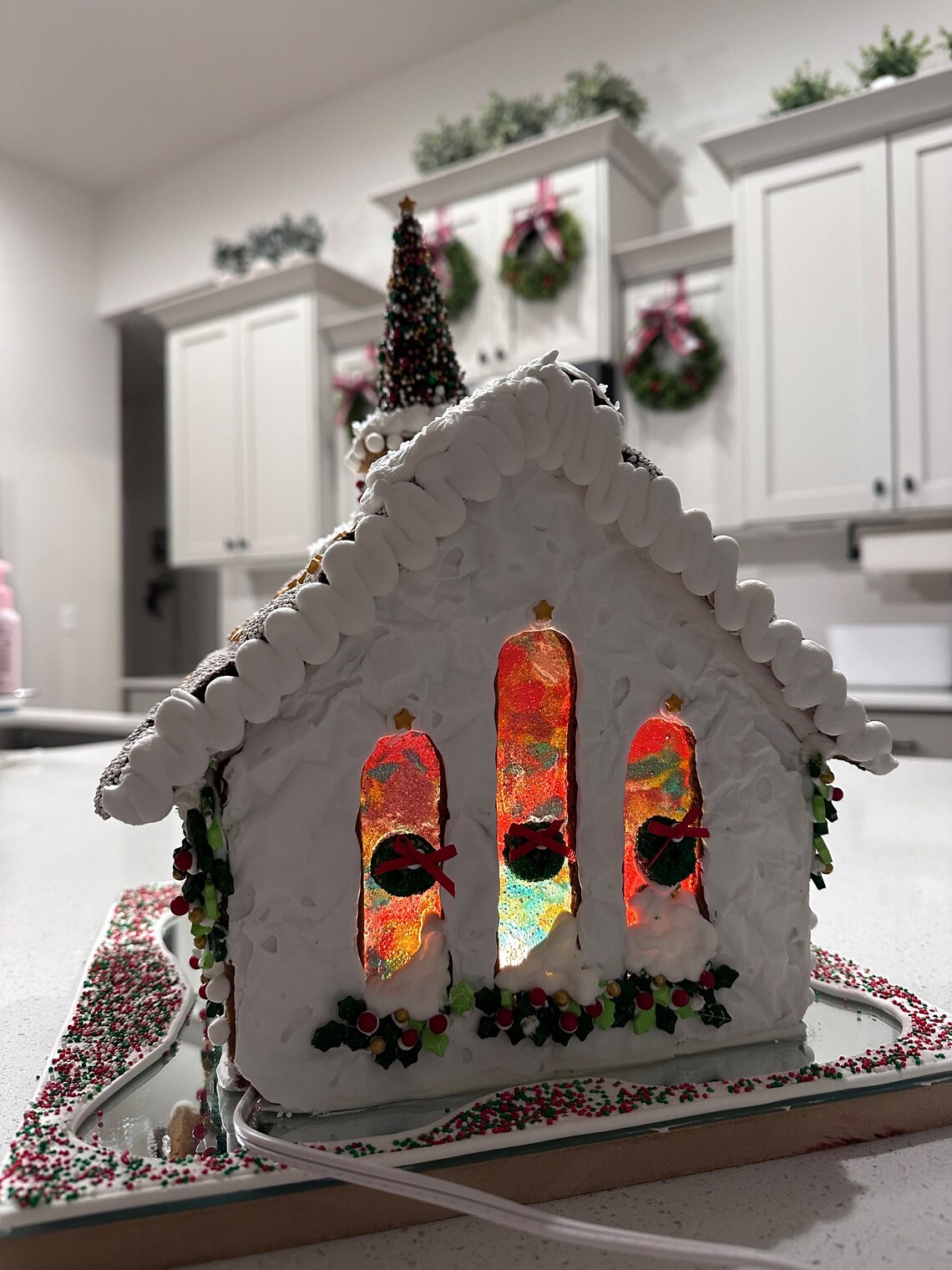Christmas Gingerbread Chapel Template Etsy
