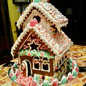 Two story Gingerbread House Template Etsy Two story Gingerbread House Template Etsy