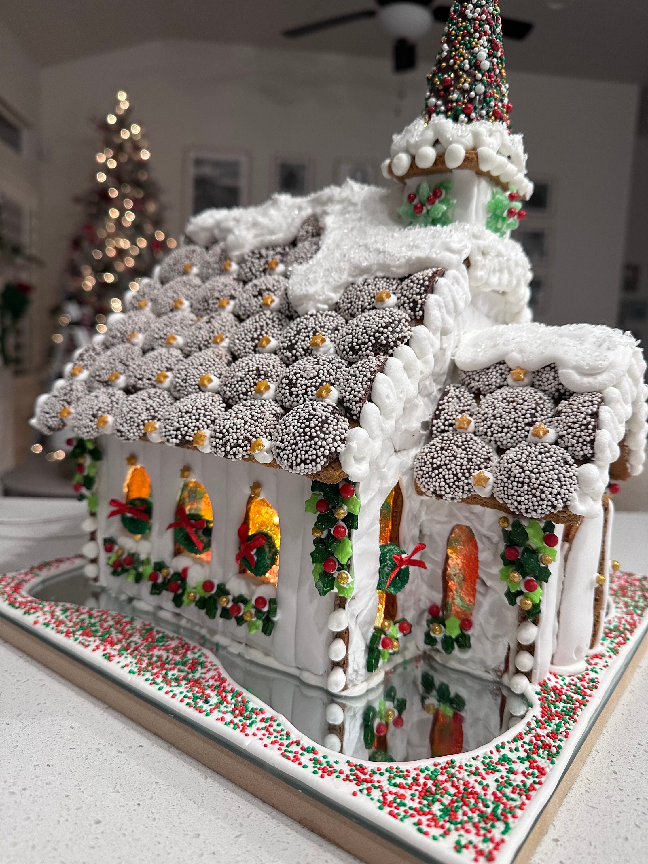 Christmas Gingerbread Chapel Template Etsy Christmas Gingerbread Chapel Template Etsy