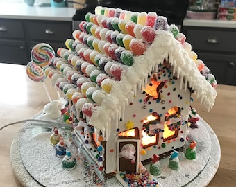 Single level Gingerbread house template