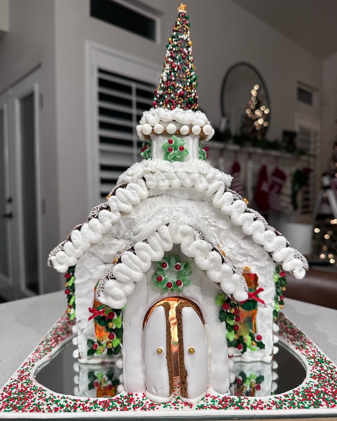 Christmas Gingerbread Chapel Template Etsy Christmas Gingerbread Chapel Template Etsy