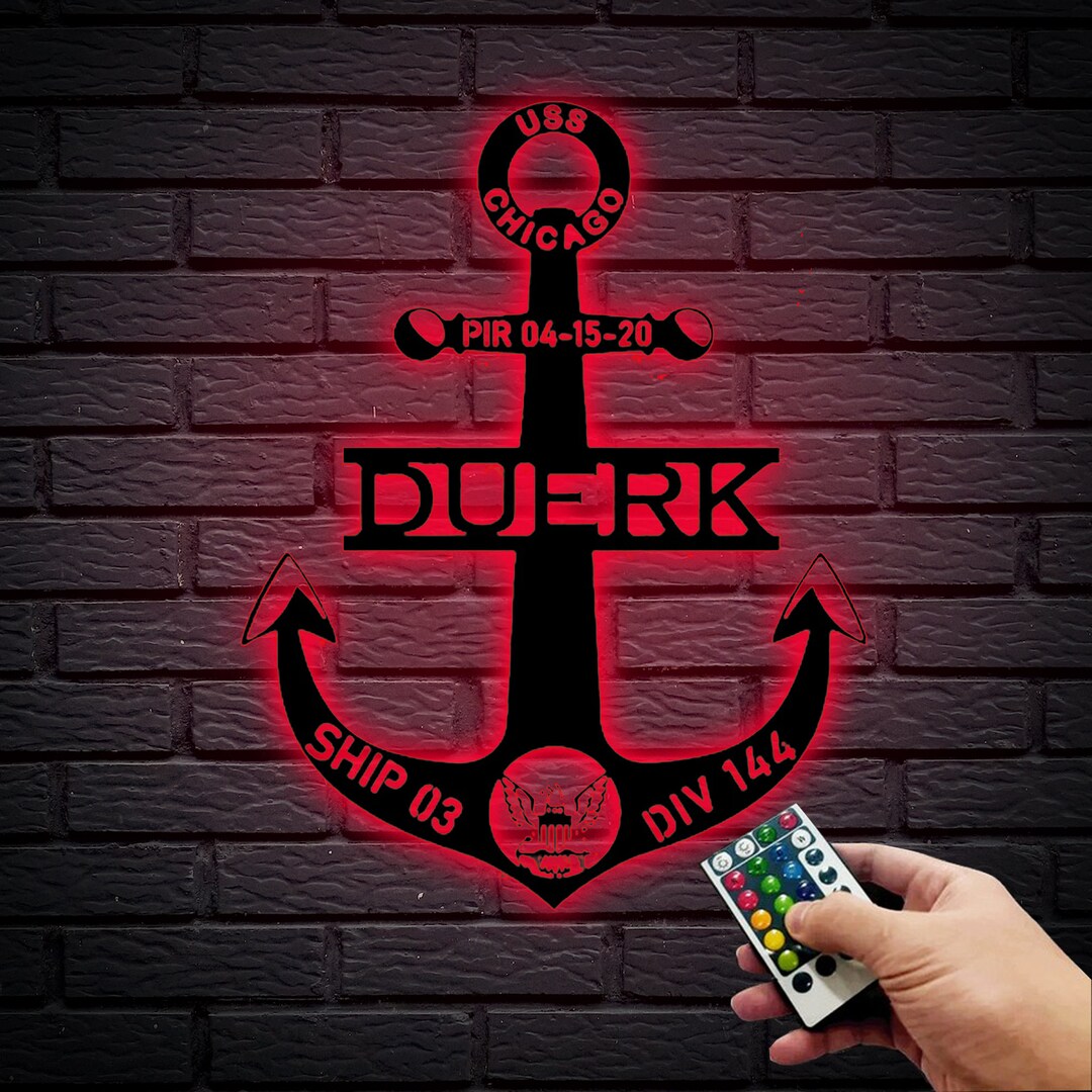 Personalized Nautical Metal Wall Decor Custom Ship Anchor Etsy