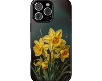 March Flower Daffodils Floral Phone Case. Tough Cases, Covers for iPhone 16 15 14 13, Google Pixel 9 8 7 6, Samsung S25 S24 S23 S22 S21.