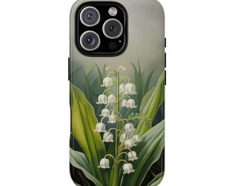 Custodia rigida per telefono con motivo floreale mughetto, mese di nascita di maggio, per iPhone 16 15 14 13, Google Pixel 9 8 7 6, Samsung S25 S24 S23 S22 S21.