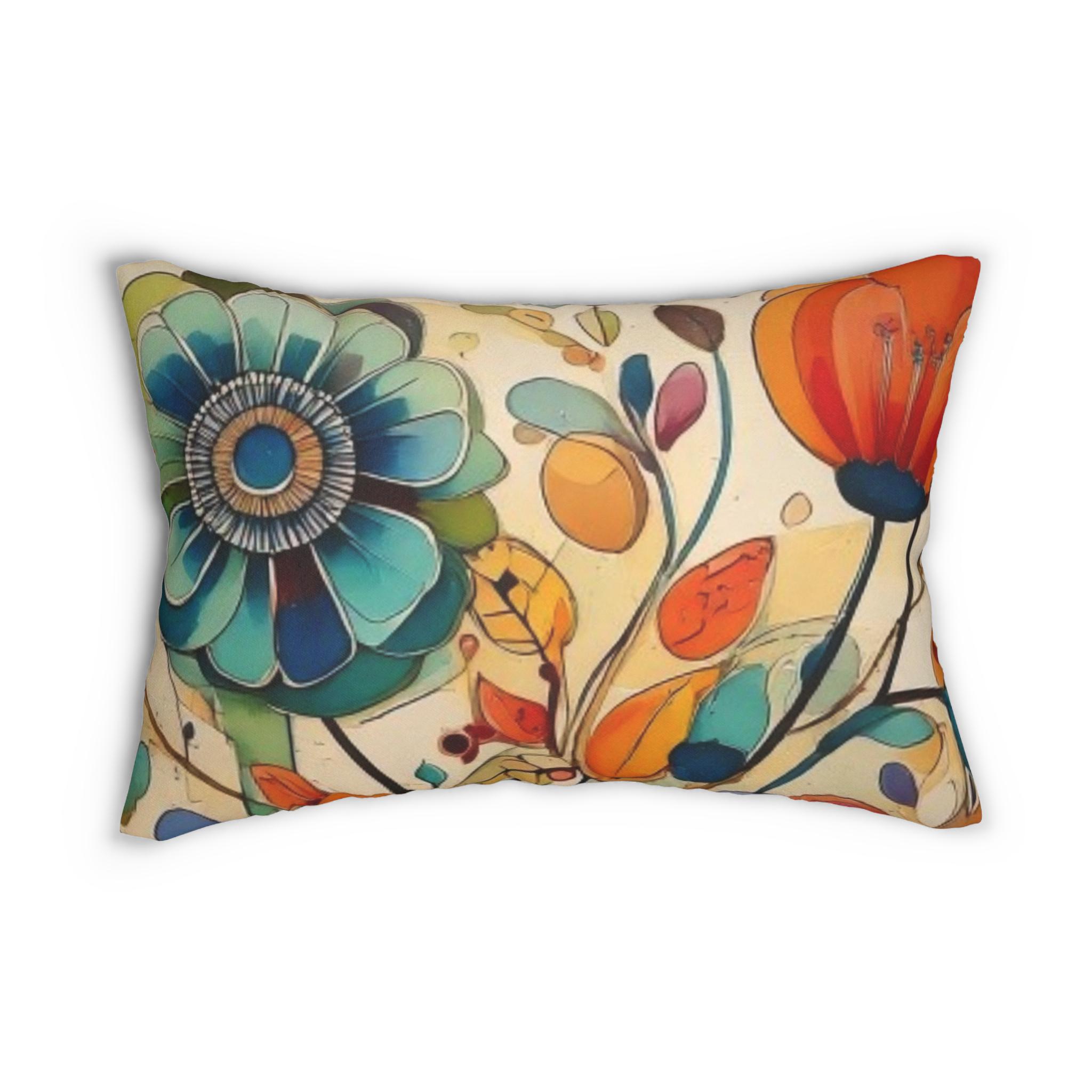 20 x 14インチのカラフルな花柄ランバーピロー、装飾ソファクッション