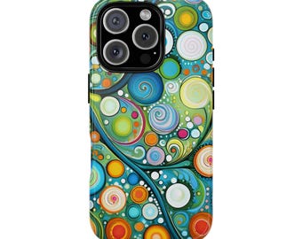 Fun and Colorful Abstract Phone Case. Tough, Durable Covers iPhone 16 15 14 13, Google Pixel 9 8 7 6, Samsung S25 S24 S23 S22 S21.