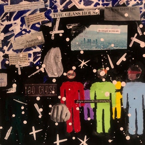All Too Close Apart - Acrylic Painting w/ Magazine Cutouts