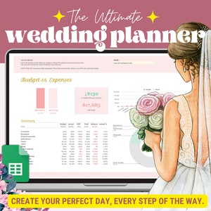 Digital Wedding Planner, Wedding Planner Spreadsheet, Wedding Timeline, Wedding Checklist, Wedding Budget Planner, Wedding Template Sheet