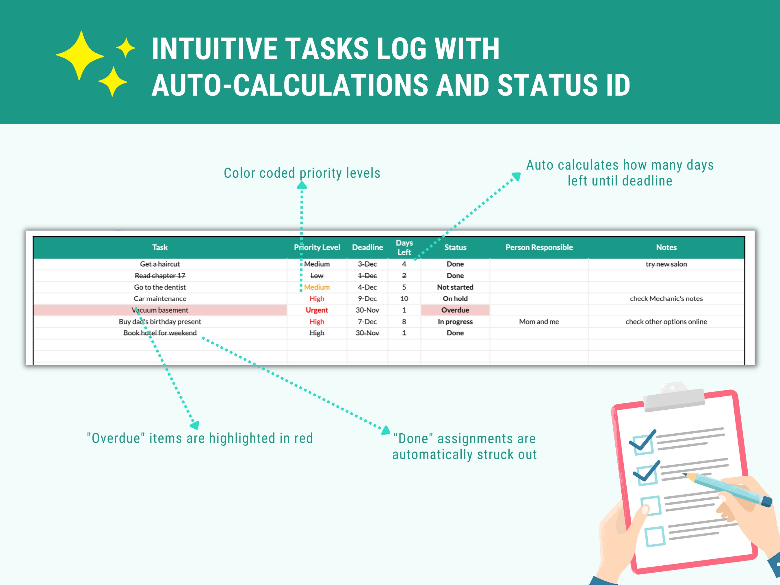 how to make to do list in google sheet