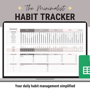 Habits Tracker Google Sheet, 2024 Habit Tracker Spreadsheet, Habit Tracker Google Sheet, Daily Weekly Monthly Annual Planner Tracker