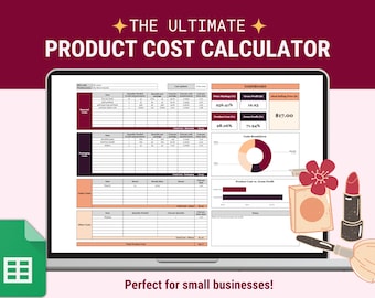 Product Cost Calculator, Spreadsheet Template for Google Sheets, Product Costing, Raw and Packaging Materials Cost & Profit Calculator 2024