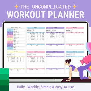 Workout Planner Spreadsheet, Weekly Workout Planner for Excel,Daily Weekly Fitness, Fitness Tracker, Fitness Planner, Workout 2024