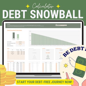 Debt Snowball Calculator, Debt Payoff Tracker, Snowball Debt Calculator, Debt Snowball Spreadsheet, Debt SnowBall Google Sheets,Debt Planner