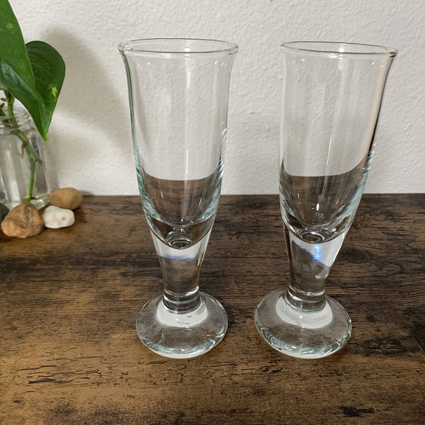 Vintage Holmegaard - Set of 2 Handmade Glass Flutes