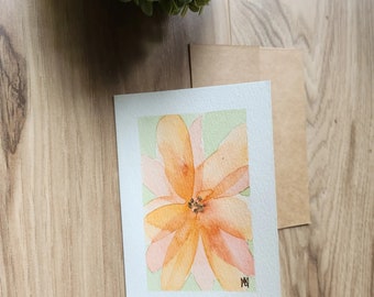 Watercolor Painted Greeting Card | Hand Painted 3.5x5 inch | Blank Card with Envelope | Greeting Card | Stationery