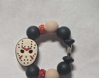 beaded jason face tumbler cup charm