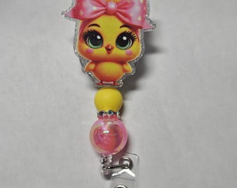 Badge reel Easter baby chick