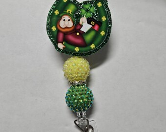Badge reel leprechaun horseshoe