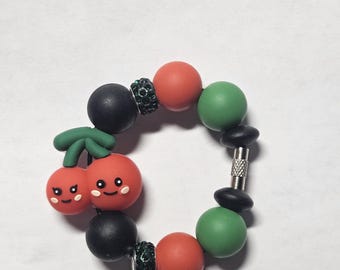 beaded cherry tumbler cup charm