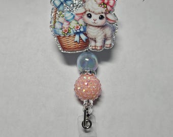 Badge reel Easter lamb basket