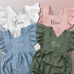 PERSONALISED baby rompers with frilled sleeves cute gift ideas for baby girls ages from 3-6 (66), 6-9 (73), 9-12 (80), and 12-24 months (90)