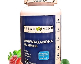 Ashwagandha Gummies, Vitamin D, Zinc, Vegan, Plant Based, Non-GMO, Gluten-Free & Gelatin Free.