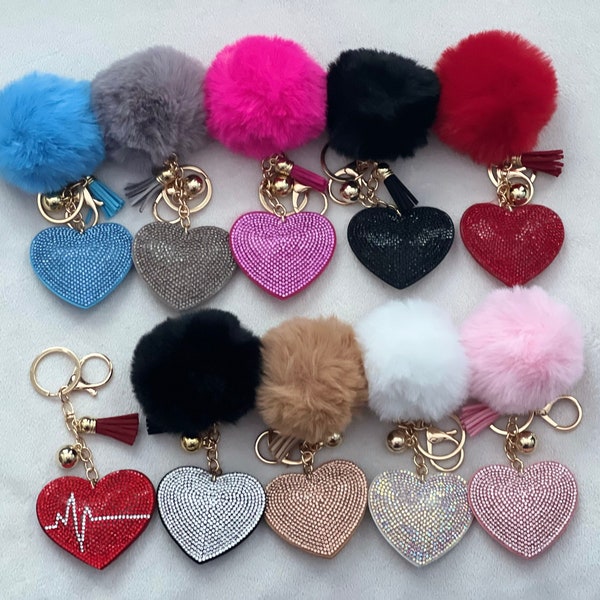 Rhinestone Heart Charm Etsy