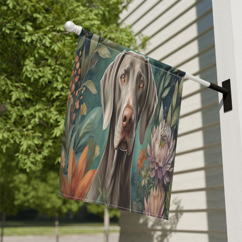 Tesori Dell'Caroline - Bandiera Da Giardino Weimaraner - Double Face In Poliestere, Multicolore, Piccola