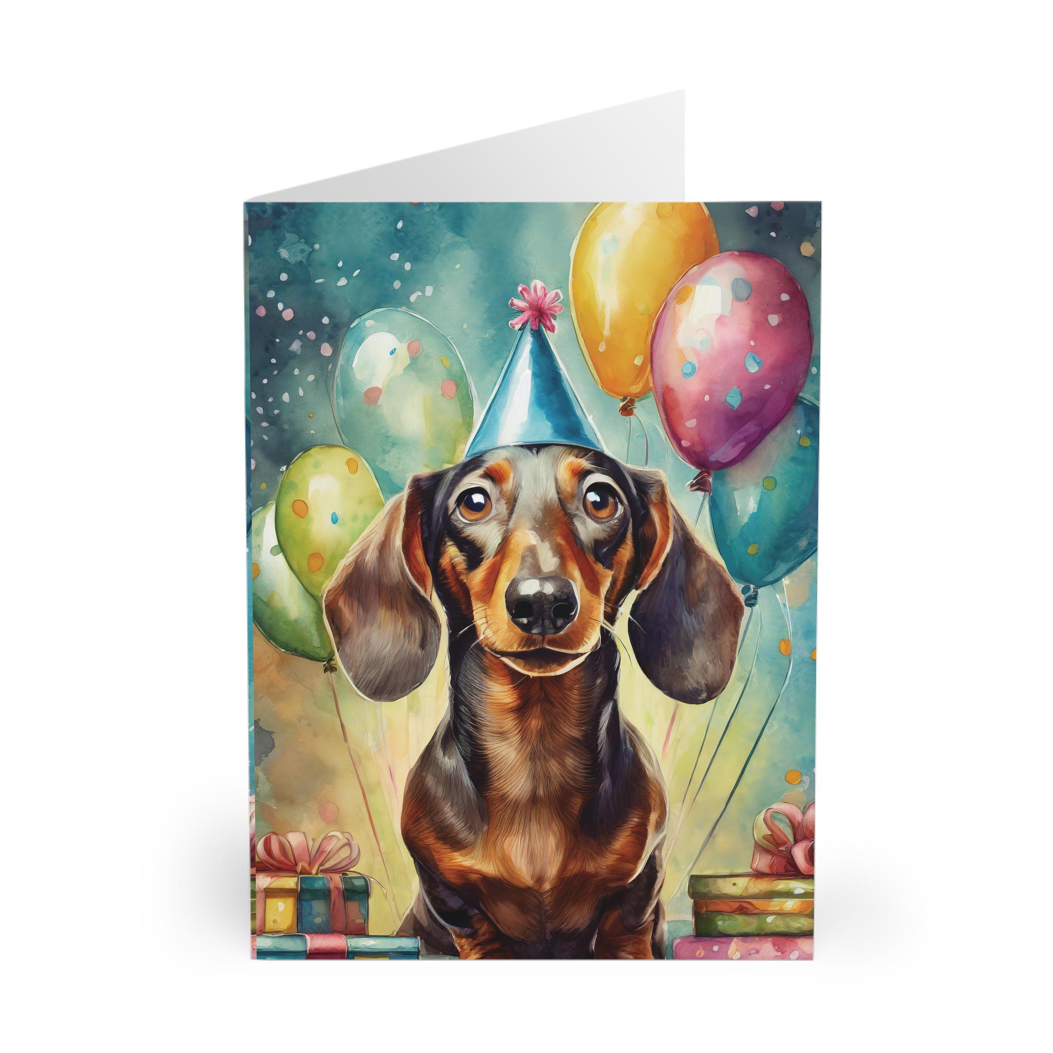 5 Pack Dachshund Dog Birthday Greeting Cards Cake Happy Birthday Card ...