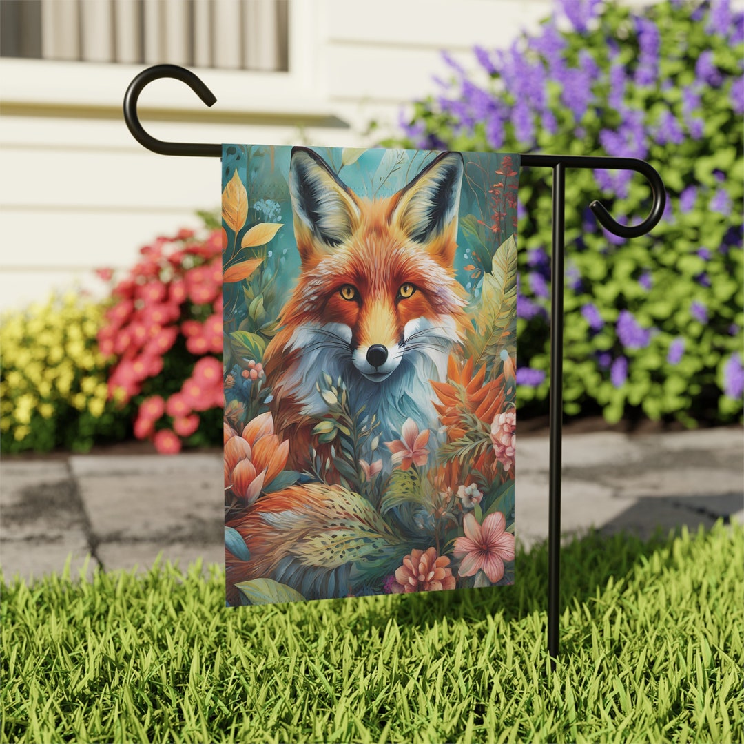 Fox Garden & House Banner Flag, Wild Animal Foxes Outdoor Decor Lawn ...