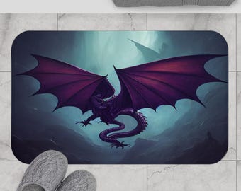 Dragon Bath Mat Rug Fantasy Shower Mat Rug Kids Bath Mat Bathroom Home Decor For Kids/Adult