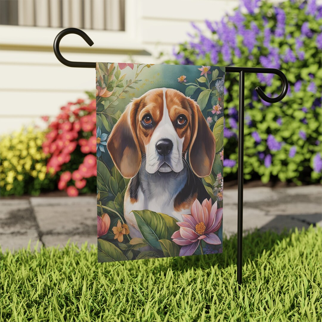 Brown Beagle Dog Garden & House Banner Flag, Dog Mom Dad Lover Dogs Pet ...