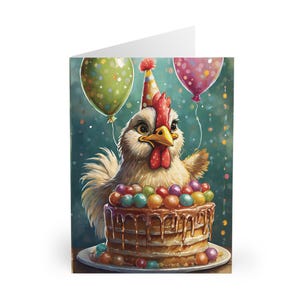 Paquet de 5 cartes de voeux d'anniversaire au poulet, carte de gâteau de joyeux anniversaire à la ferme pour un ami, maman, papa, tante, oncle, grand-mère, grand-père, femme, mari, cadeau
