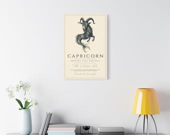 Canvaskunst aan de muur, sterrenbeeld Steenbok, horoscoop sterrenbeeld, astrologiecadeau, decor celestial home