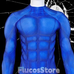 Blå Team Muscle Suit: Cosplay-body för män