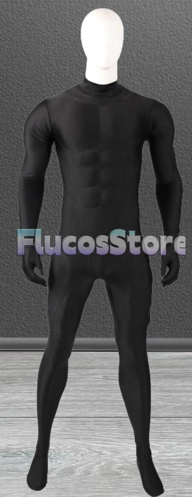 Black Muscle Suit Jumpsuit,Cosplay Costume for Men,Light Muscle Suit Bodysuit Cosplay Muscle Bodysuit