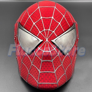 Maschera 3D Spider-Man Tobey Maguire Per Cosplay - Scala 1:1 Con Faceshell In Acciaio E Lenti