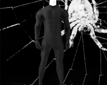 Black Muscle Suit Jumpsuit, Light Padded Muscle Suit,Custom Superhero Muscle Zentai Bodysuit
