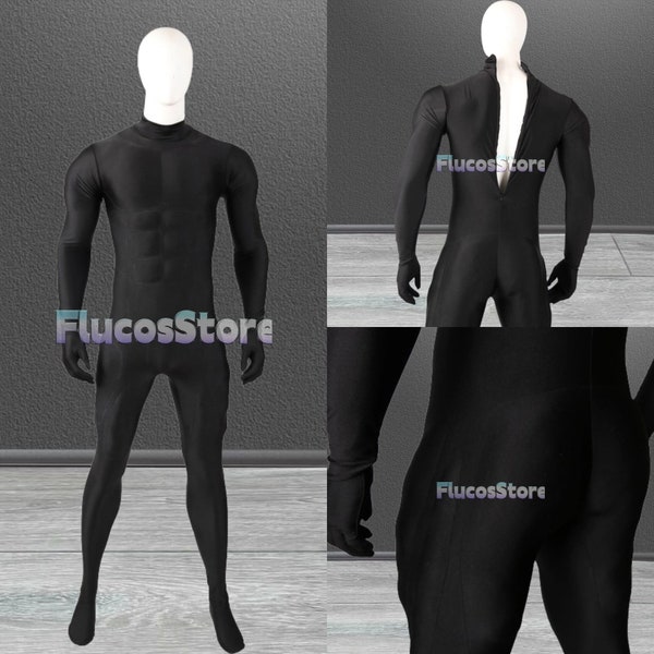 Black Muscle Suit Jumpsuit,Cosplay Costume for Men,Light Muscle Suit Bodysuit Cosplay Muscle Bodysuit