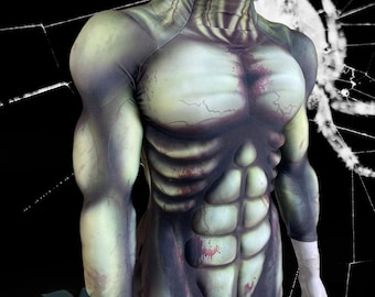 Horrific Mutant Muscle Suit, Handmade Cosplay Costume,Custom Superhero Muscle Bodysuit, Halloween Bloodstains Theme Party