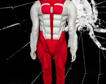 Make to Order Omni-Man Muscle Suit, Custom Comic Superhero Cosplay Costume, Hero Man Muscles Bodysuit