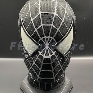 Black Tobey Spider-Man Cosplay Costume Silkscreen 3D Printing Spider-Man Handmade Head Covering For Halloween Mask Cosplay