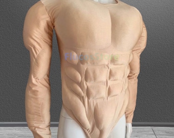 Muscle Suit Bodysuit: Brown Cosplay Costume for Men