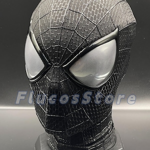The Amazing Spider-Man Cosplay Costume Black Mask Only Spider-Man Handmade Head Covering Halloween Cosplay Party Silkscreen Mask