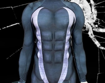 Kombinezon Spider-Man Muscle Suit, niestandardowy kolorowy body z blokami mięśni, kostium cosplay dla mężczyzn, Paddy Muscle Suit