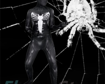 Spider-man cosplay kostuum, cosplay venom zwart pak spider-man jumpsuit, halloween carnaval feestkostuum voor kinderen