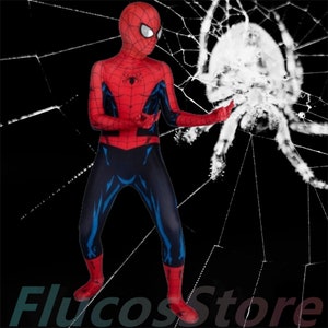 Spider-man Cosplay Costume,Retro Suit Spider-man Jumpsuit,Halloween Carnival Party Costume for Kids